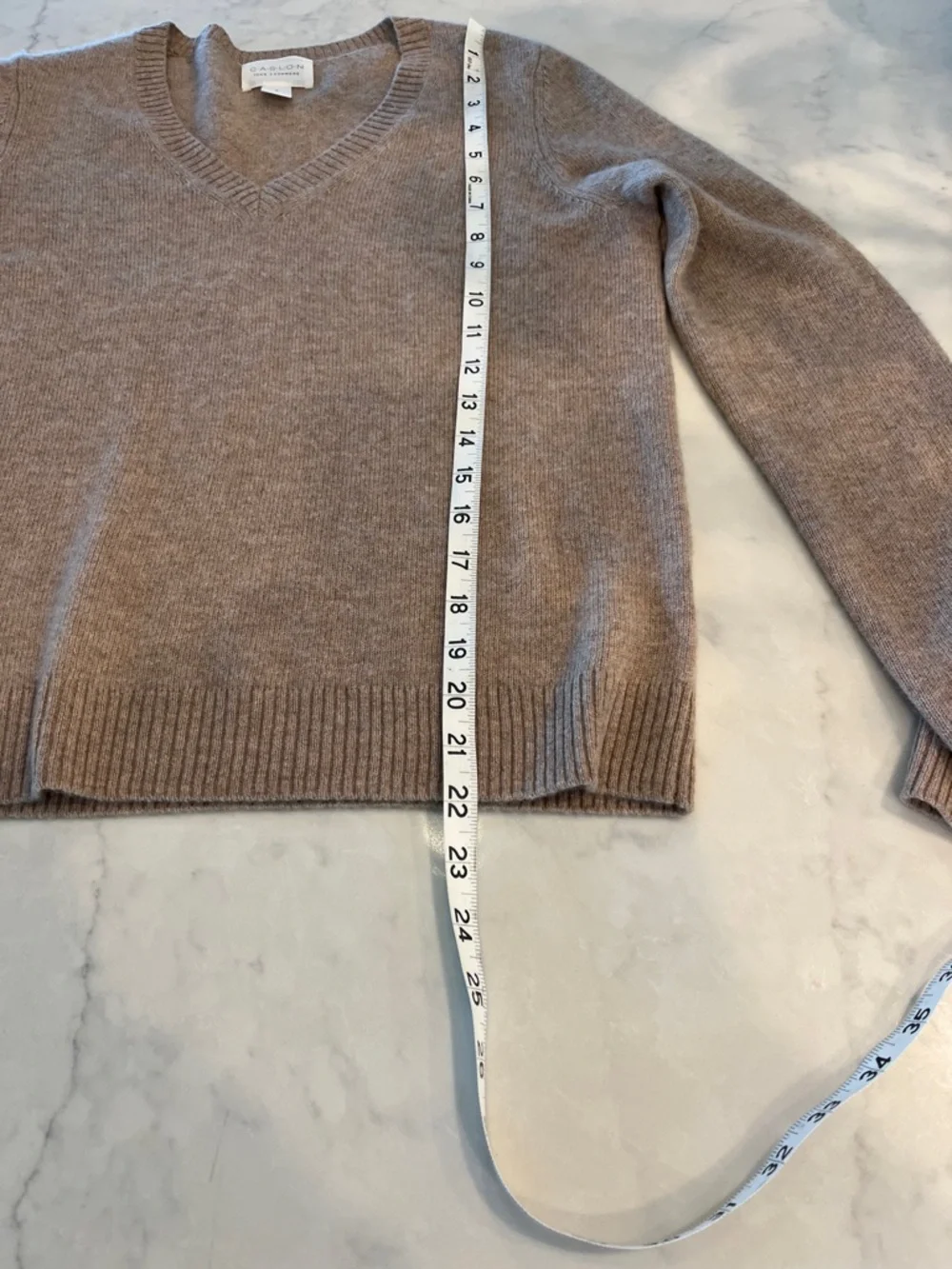 Caslon Cashmere Taupe V-Neck Sweater - Picture 7 of 7